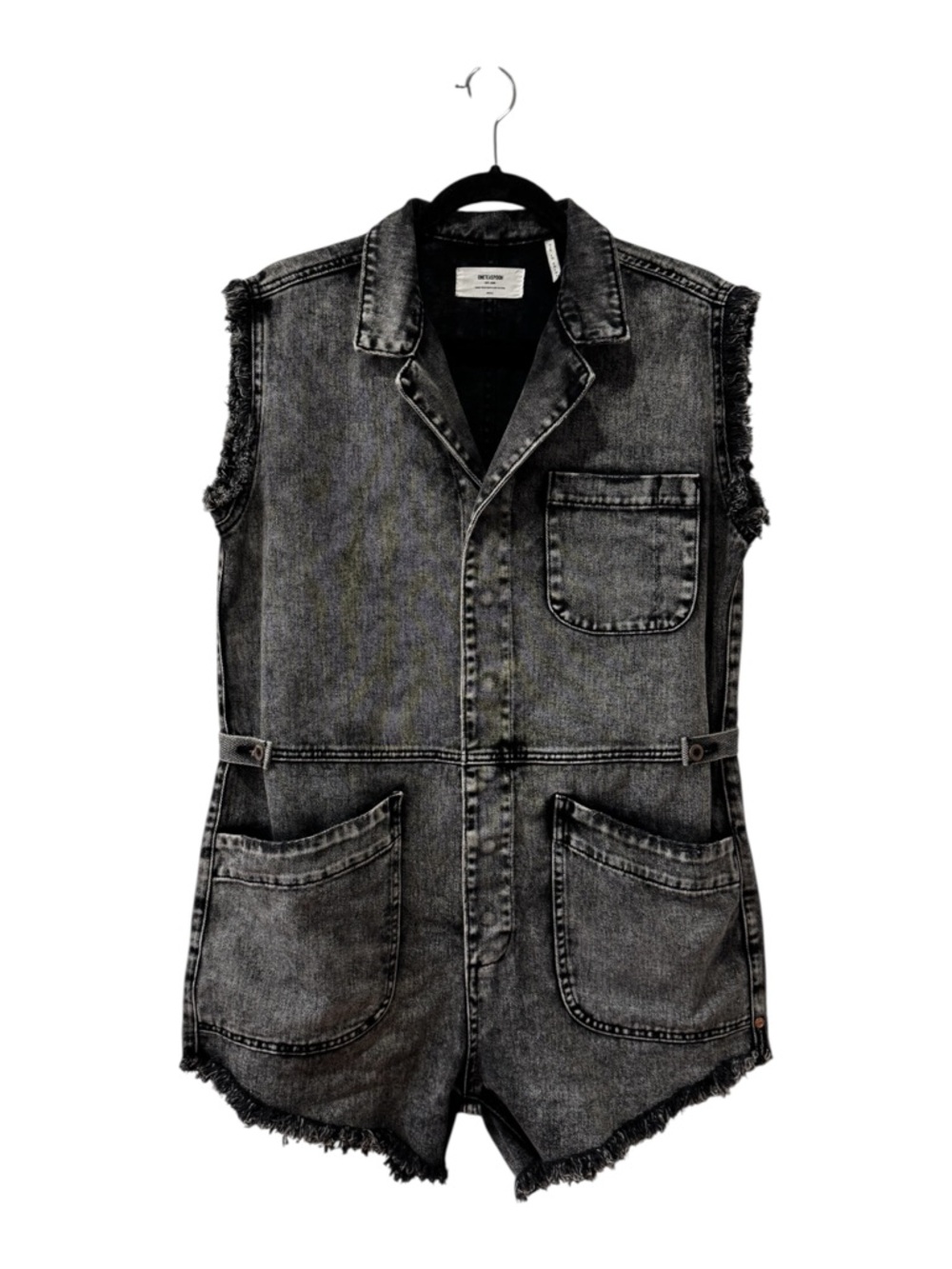 One Teaspoon Palisades Overall in Rodeo Grey Denim Romper Sz. S - Picture 4 of 9